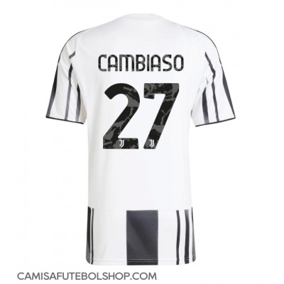 Camisa de time de futebol Juventus Andrea Cambiaso #27 Replicas 1º Equipamento 2025-26 Manga Curta Camisa de time de futebol Juventus Andrea Cambiaso #27 Replicas 1º Equipamento 2025-26 Manga Curta